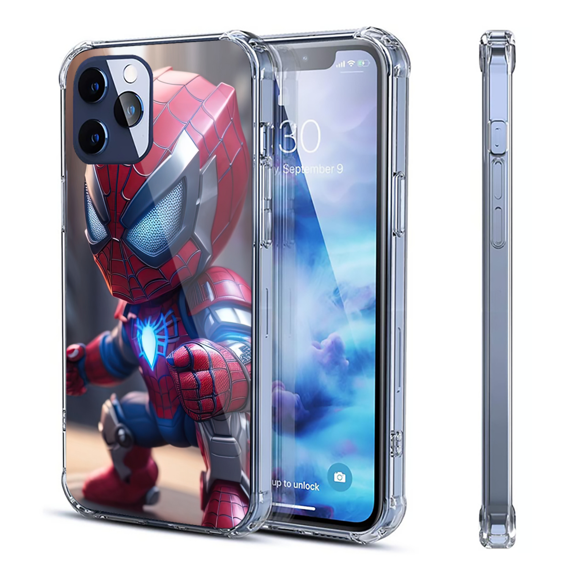 （画像用） Spider Man スパイダーマン 【iPhone 12シリーズ対応】透明スマホケース（クリアソフトケース）